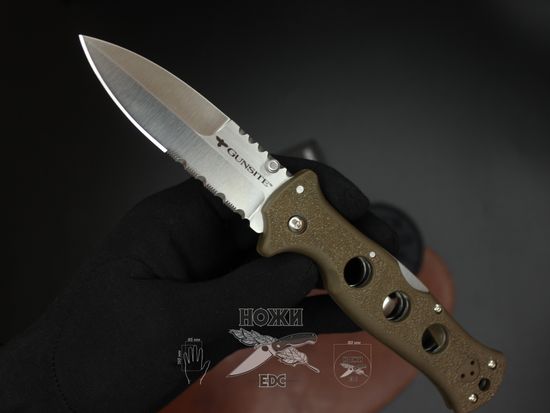 Складной нож Cold Steel 10ABV3 Gunsite Counter Point I c клинком из стали AUS-10A, рукоять Grivory (Griv-Ex)
