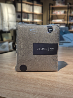 SUAVE Flanel пддлн+прст+2нвлч 180*220/220*260/50*70 темно-серый/белый