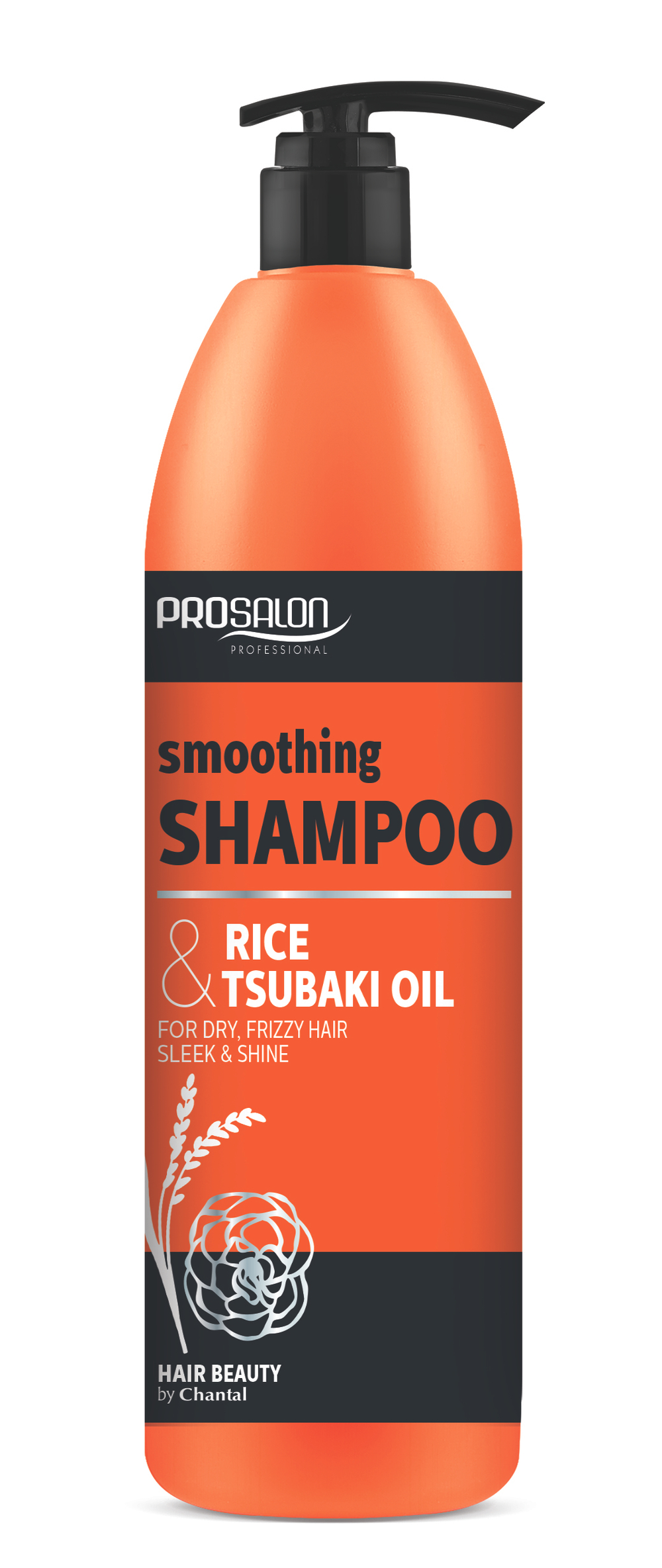 Prosalon Smoothing Shampoo Rice & Tsubaki Oil — разглаживающий шампунь рис и масло цубаки, 1000 мл