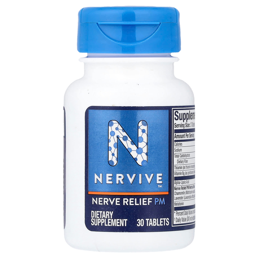 Nervive, Nerve Relief, PM, 30 таблеток