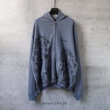 Худи на молнии серо-синее от Balenciaga BP5-950271