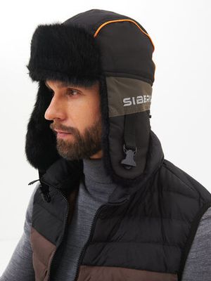 Шапка ушанка зимняя Siberia ткань Breathable цвет Хаки/Черный иск. мех Норка