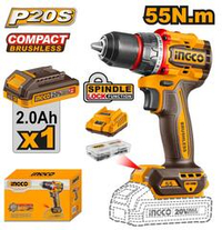Аккумуляторный шуруповерт 20B BL 55Hm 1хАКБ и ЗУ 2А INGCO CDLI205582 INDUSTRIAL