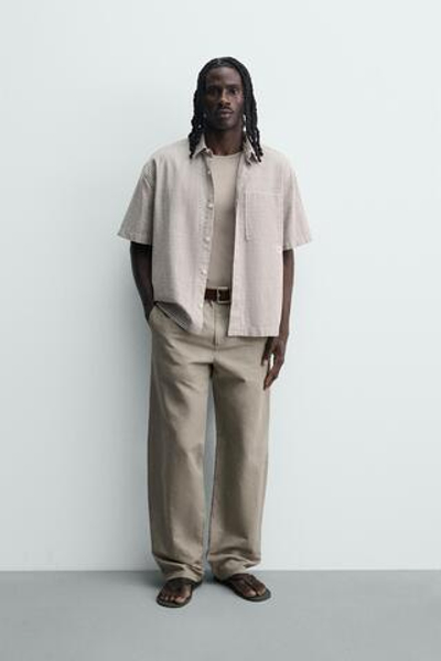 РУБАШКА RELAXED FIT В КЛЕТКУ С ВЫШИВКОЙ — ZARA · 7446/310