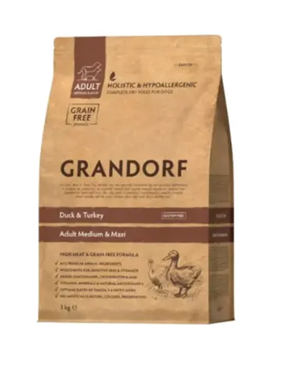 Grandorf (Грандорф) корм сухой беззерновой для собак утка с индейка 3кг