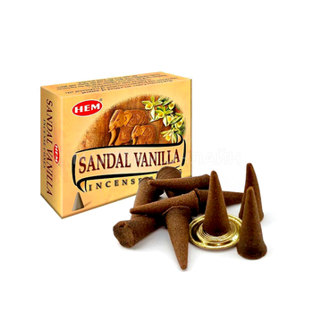 HEM Sandal Vanilla Благовоние-конус Сандал Ваниль, 10 шт