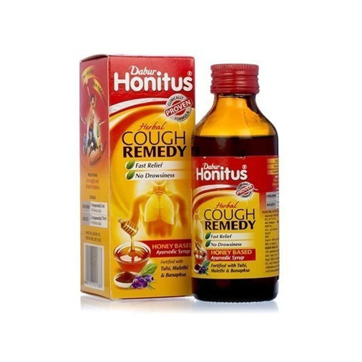 Травяной настой от кашля Dabur Honitus Cough Remedy Effective Relief Tulsi, Mulethi & Banaphsa Хонитус 100 мл