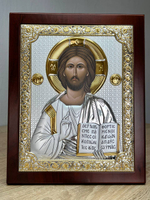 Спаситель, икона прямоугольная с рамкой, красное дерево 210х260