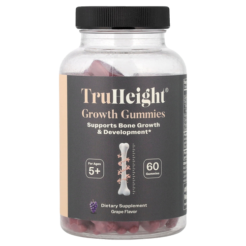 TruHeight, жевательные таблетки для роста, для детей от 5 лет, со вкусом винограда, 60 жевательных таблеток