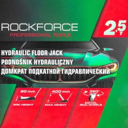Домкрат подкатной гидравлический 2.5т (h min 90мм, h max 400мм) RockForce##Rock FORCE RF-T830031(52818к)