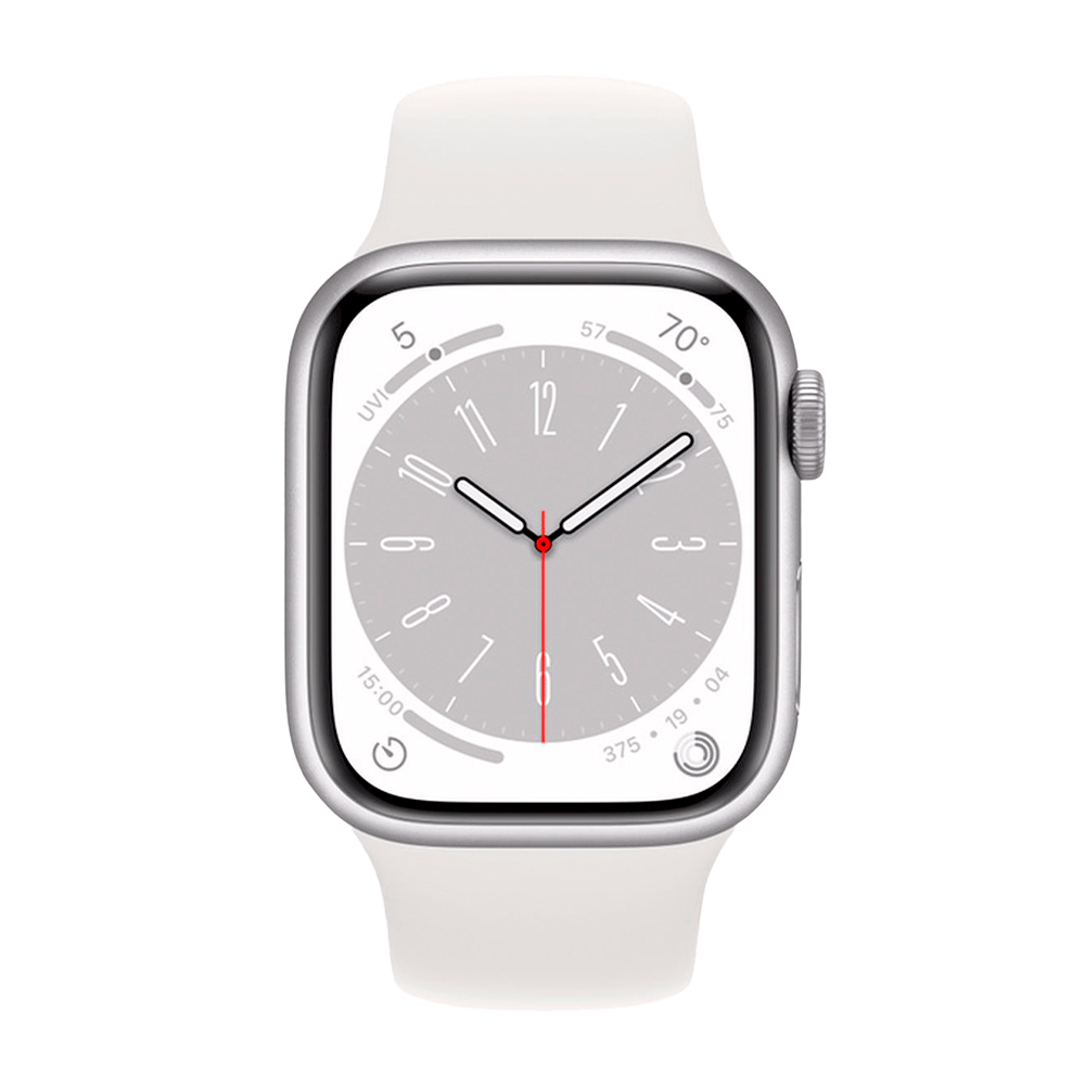 Умные часы Apple Watch Series 8 GPS, 41mm, Aluminium Case with Sport Band M/L, Silver (Серебристый)