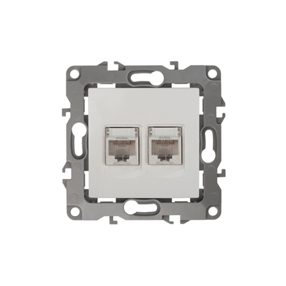 Розетка ЭРА Серия 12 12-3108-01 информационная двойная 2XRJ45 IP20 белый | Эра 12