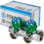 SMB-6850-343402 STOUT Коллектор регулирующий 3/4", 2 отвода 3/4"ЕК