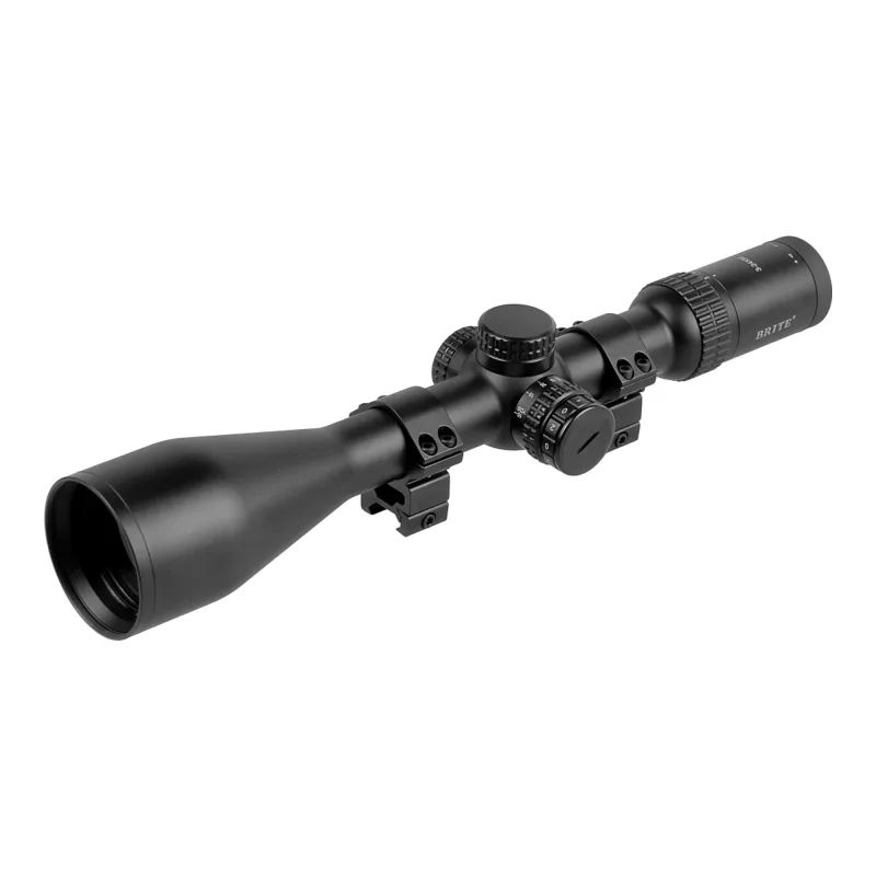 Прицел оптический BRITE WA8X 3-24x56 SF IR - вид спереди с установленными кольцами крепления