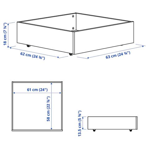 Ящик для хранения IKEA BRUKSVARA (БРУКСВАРА), Белый, 63х62 см