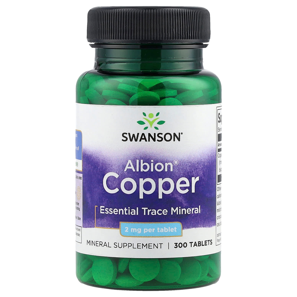 Swanson Vitamins, Albion®, медь, 2 мг, 300 таблеток
