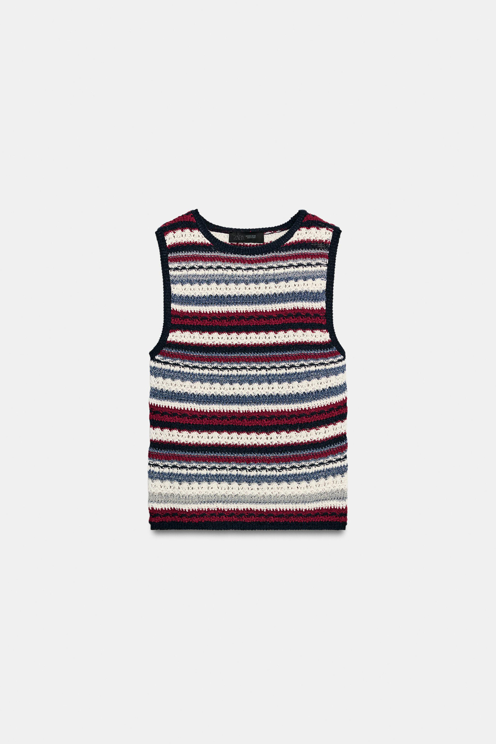 ТРИКОТАЖНЫЙ ТОП В ПОЛОСКУ — ZARA