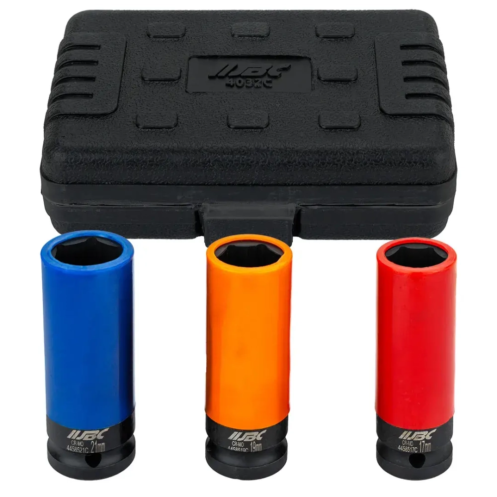 Головки ударные тонкостенные, набор 3пр., 1/2''(6гр.) JBC JBC-4032C