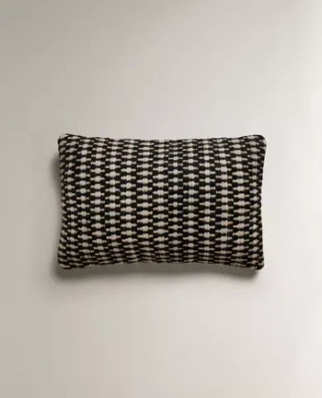 ZARA HOME ЖАККАРДОВАЯ НАВОЛОЧКА ДЛЯ ДЕКОРАТИВНОЙ ПОДУШКИ, ЧЕРНЫЙ