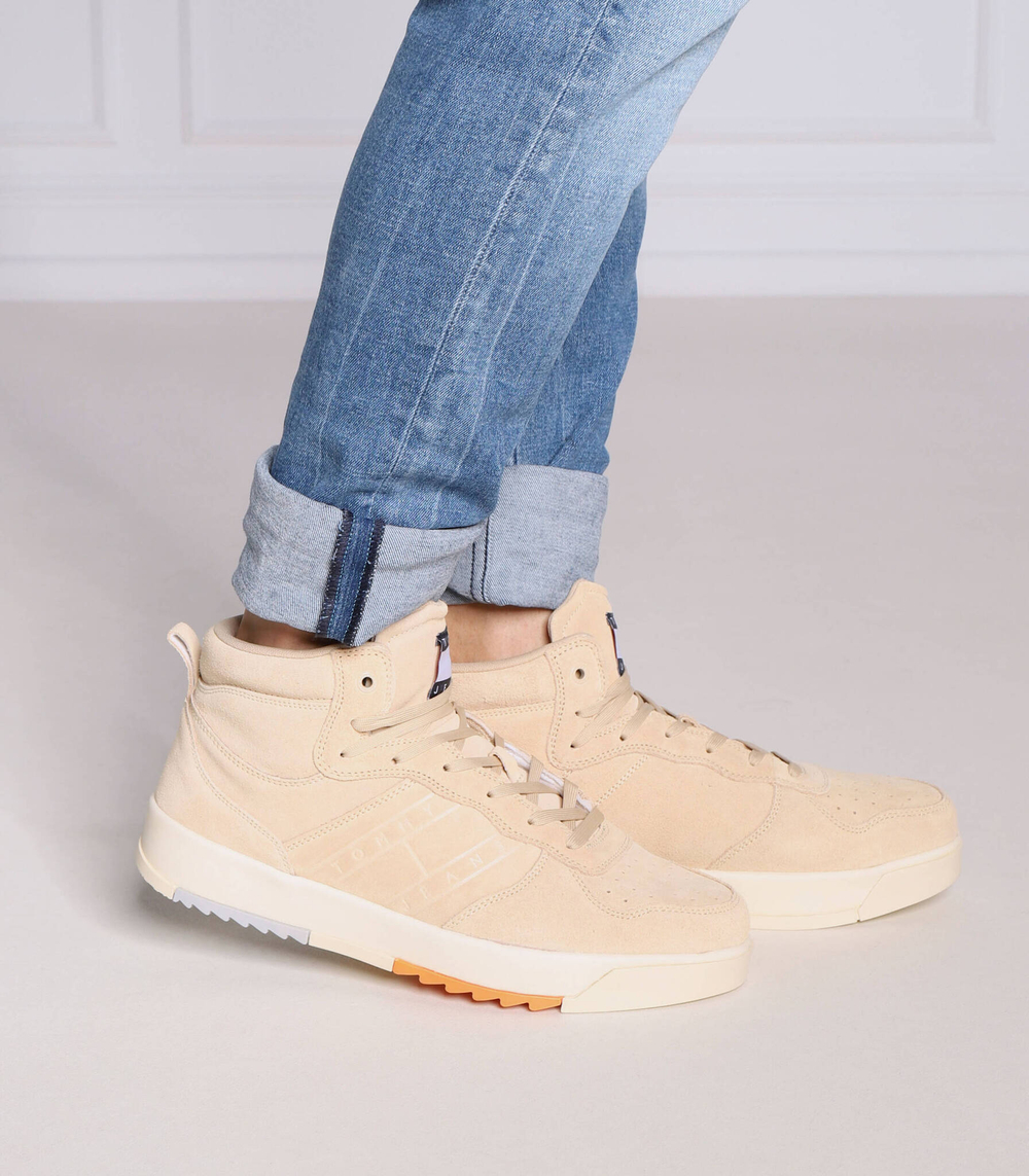 кожаные кроссовки suede basket midcut Tommy Jeans - бежевый(EM0EM01072)