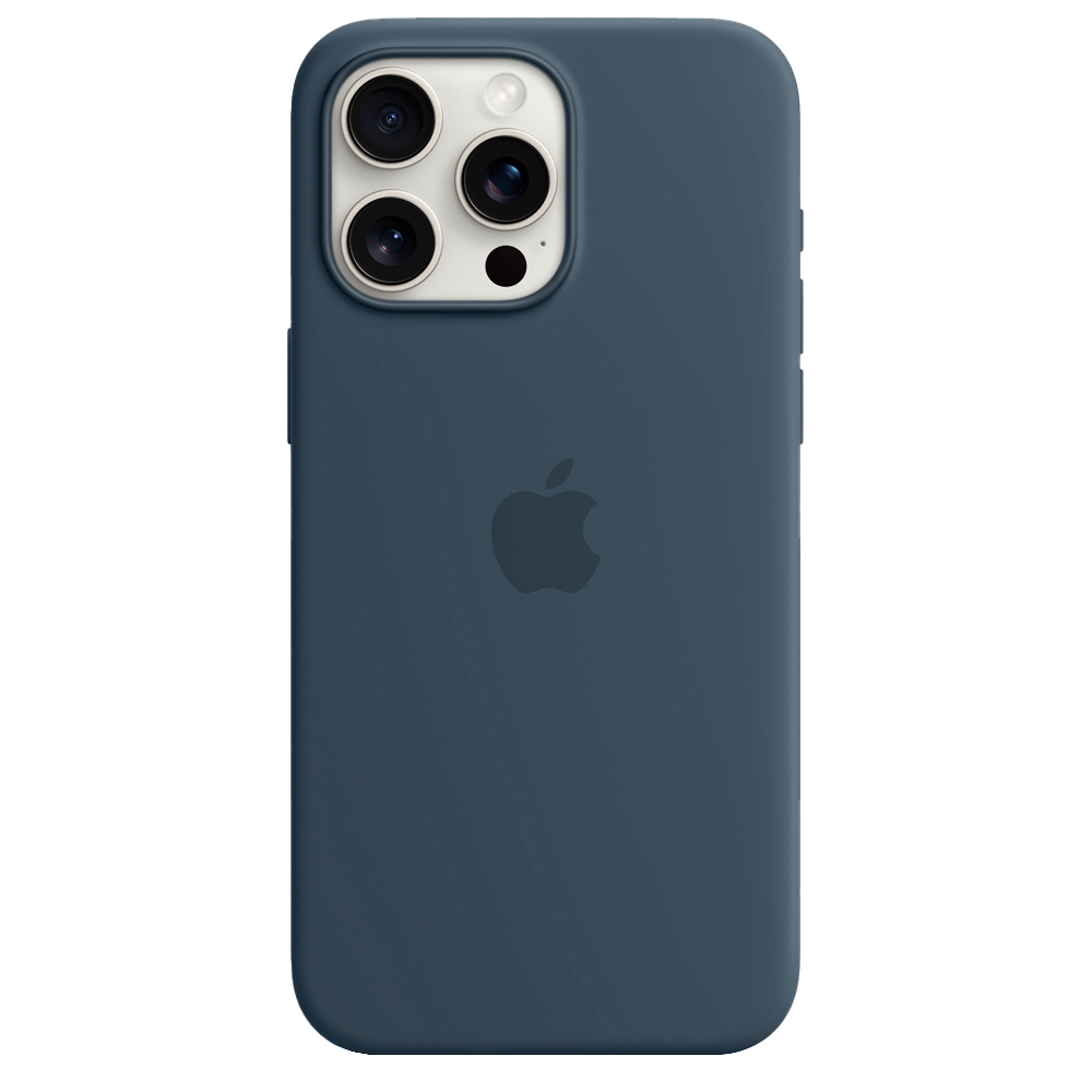 Силиконовый чехол с поддержкой MagSafe Apple Silicone Case для iPhone 15 Pro Max, Storm Blue (Штормовое небо)