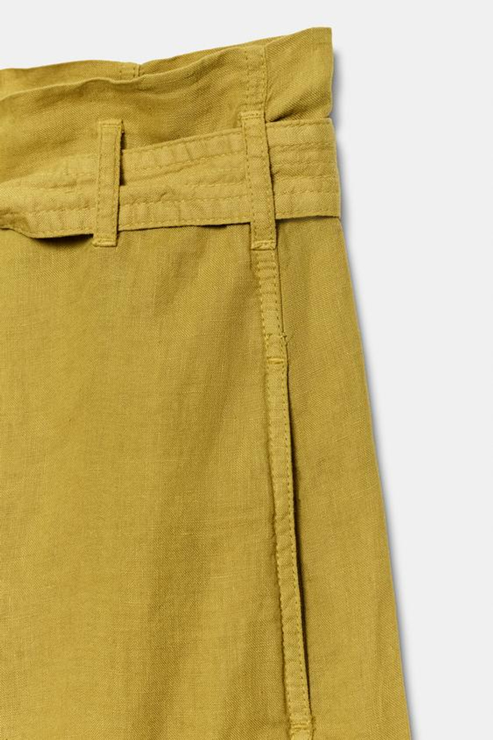ZARA БРЮКИ ИЗ 100% ЛЬНА — ZW COLLECTION, ГОРЧИЧНЫЙ