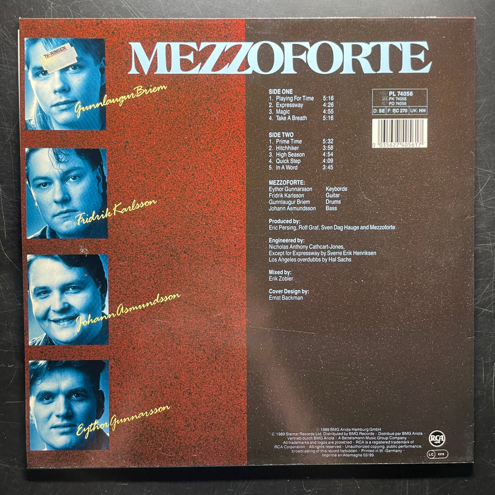 Mezzoforte ‎– Playing For Time (Германия 1989г.)