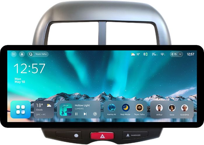Магнитола для Mitsubishi ASX 2010-2016, Peugeot 4008, Citroen C4 Aircross - Teyes CC4 монитор 12.3" 2K QLED + рамка 10, Android 14, Быстрейшая, Snapdragon 680, DSP, CarPlay, 4G SIM-слот