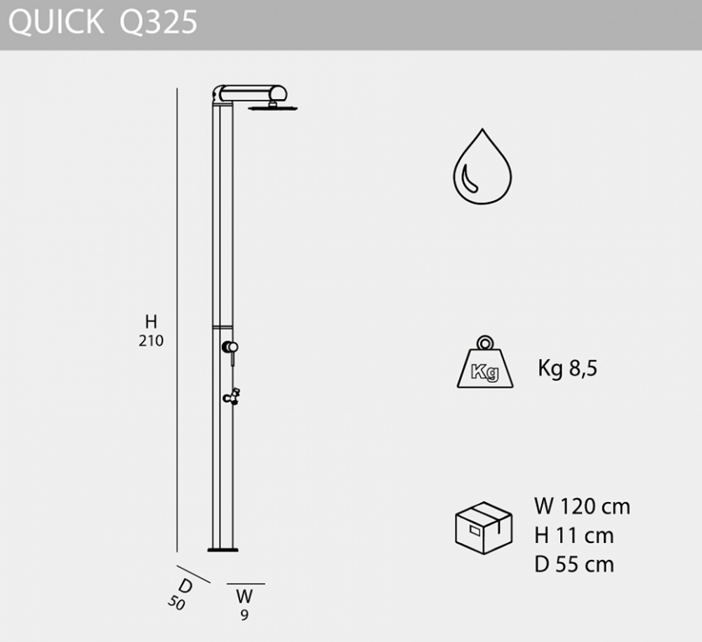 Душ уличный Arkema Quick Q325