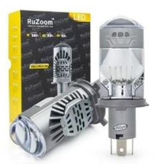 Автолампа LED H 4 к-т (станд цок) M01JPRO LENS 100W 6000K RuZoom M01JPRO-H4
