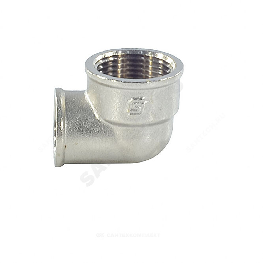 Угольник латунь никель переходной Ду 25х20 (1"х3/4") ВР/ВР SantechSystems