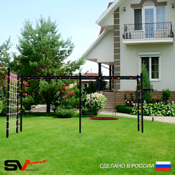 Уличная шведская стенка Sv Sport рукоход х 2 с комплектом турник прямой У55144.2 (Брусья/Гнездо 115см/Сетка)