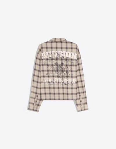 Мужская клетчатая рубашка с длинным рукавом - BERSHKA