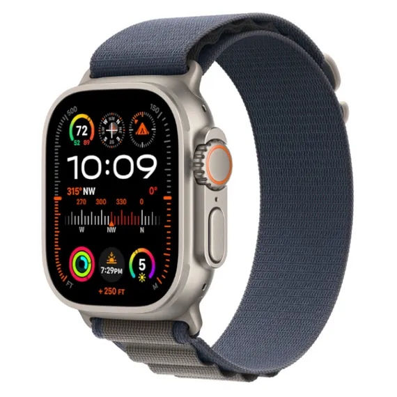 Часы Apple Watch Ultra 2 GPS + Cellular 49 мм, титановый корпус, ремешок Alpine Синего цвета,размер L