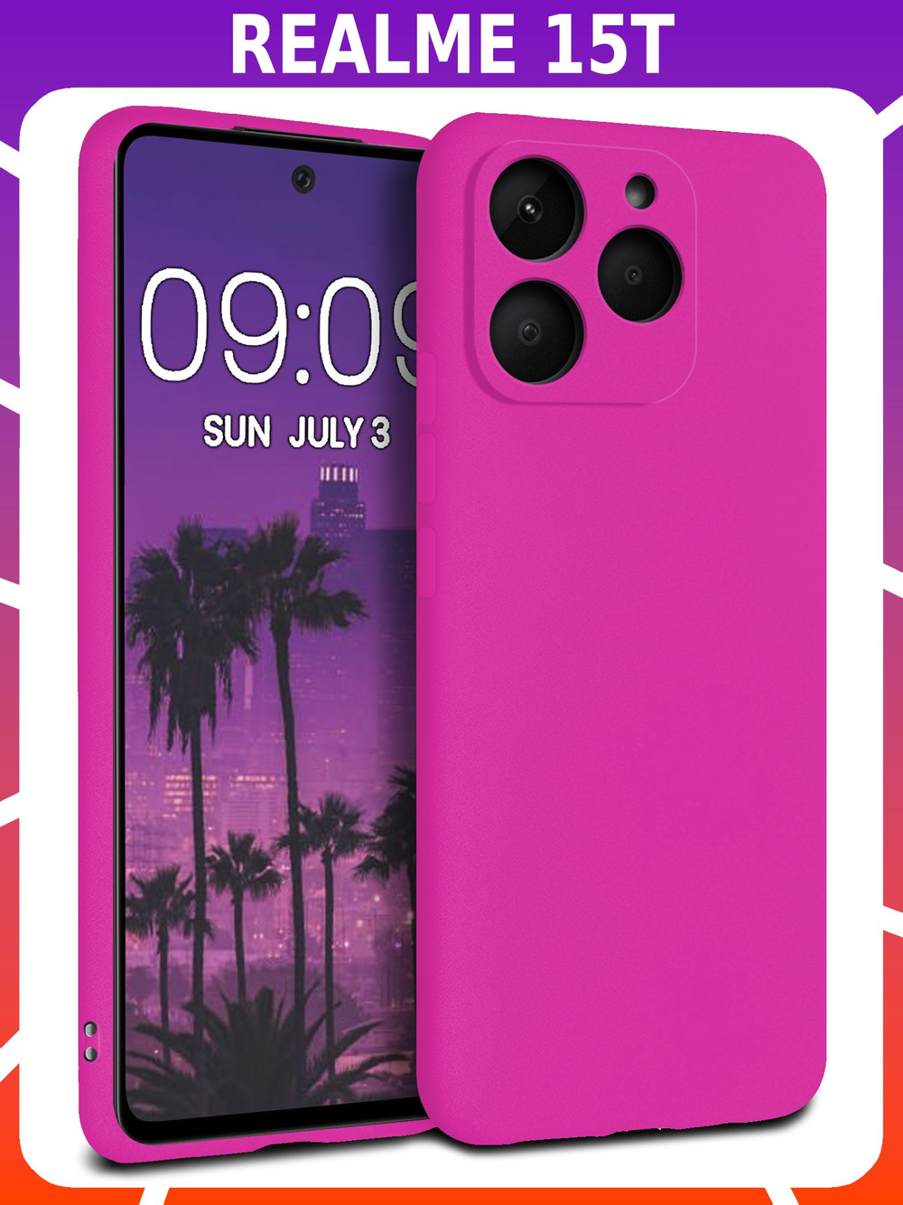 Мягкий Soft Touch чехол из силикона для REALME 15T с бархатной подкладкой