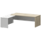 Стол руководителя левый KZP-22L Кронберг/Белый 2200x2000x750 Кортез