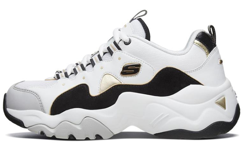 Skechers D"lites 3.0 Running Shoes White/Black/Gold Women"s