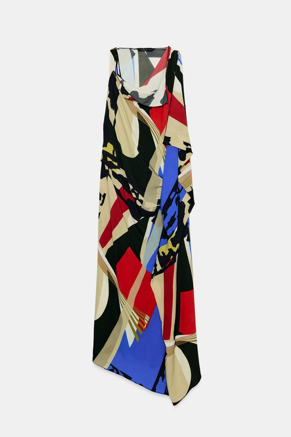 ZARA ПЛАТЬЕ МИДИ С ПРИНТОМ — ZW COLLECTION, РАЗНОЦВЕТНЫЙ