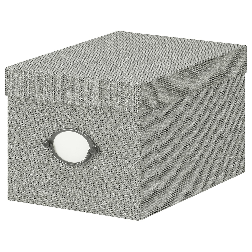 IKEA KVARNVIK  (ИКЕА КВАРНВИК)  -  Коробка с крышкой - серый 18х25х15 см
