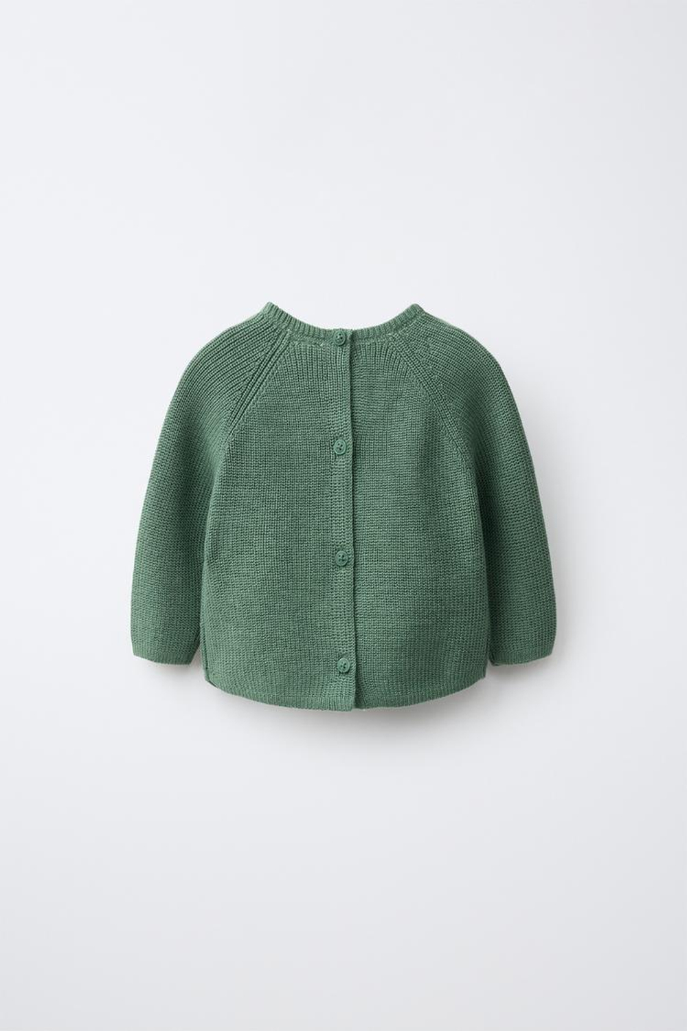 ZARA СВИТЕР ИЗ ЖЕМЧУЖНОГО ТРИКОТАЖА, ЗЕЛЕНЫЙ