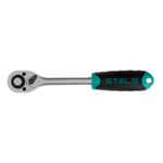 Ключ-трещотка 1/2", CrV, 72 зуба, с быстрым сбросом, матовый хром Stels