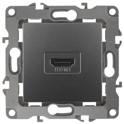 Розетка ЭРА Серия 12 12-3114-12 HDMI IP20 графит | Эра 12