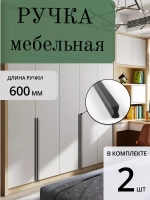 Ручки мебельные чёрные 600 мм 2 шт