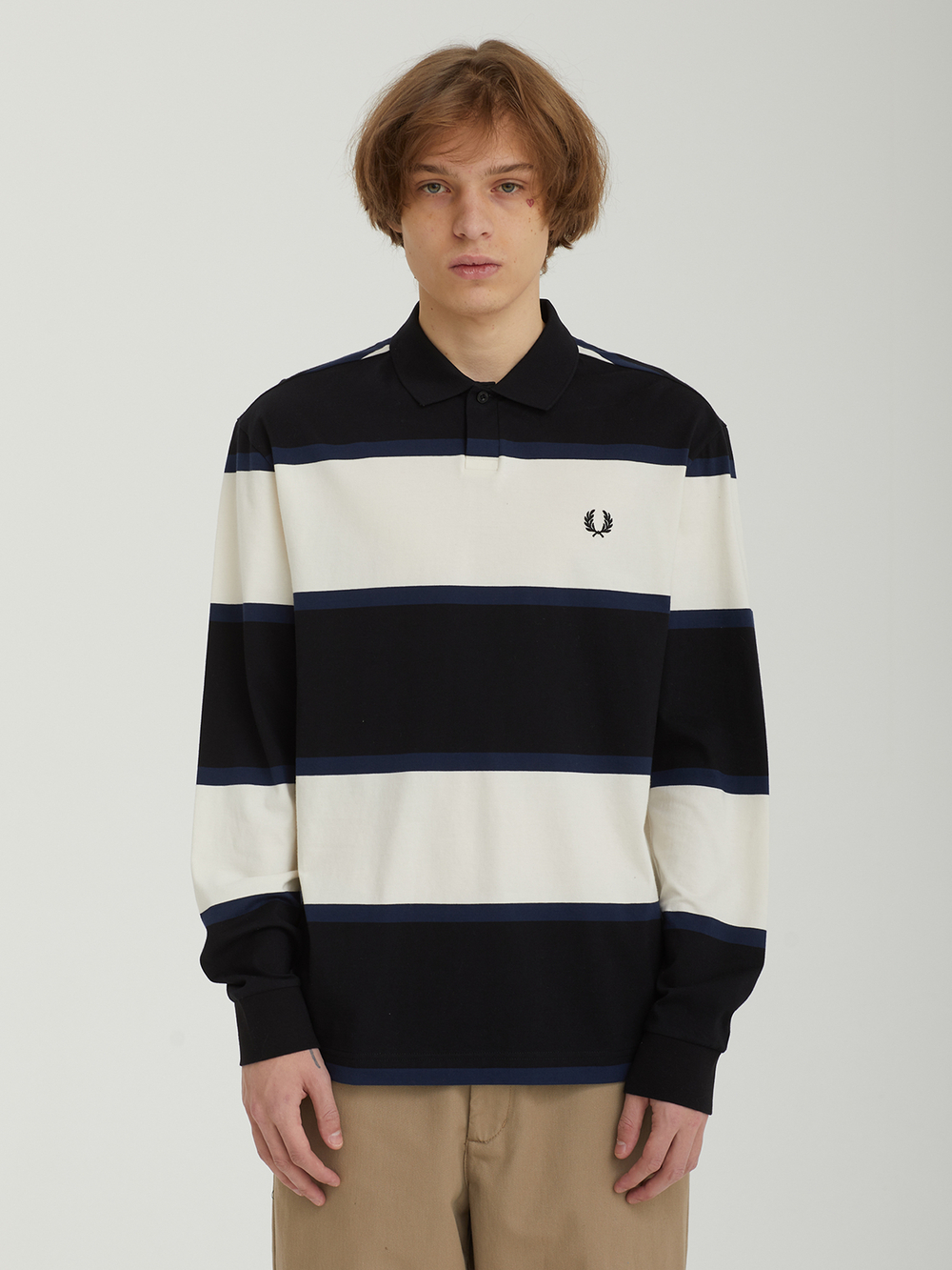 Мужское Поло Striped Long Sleeve