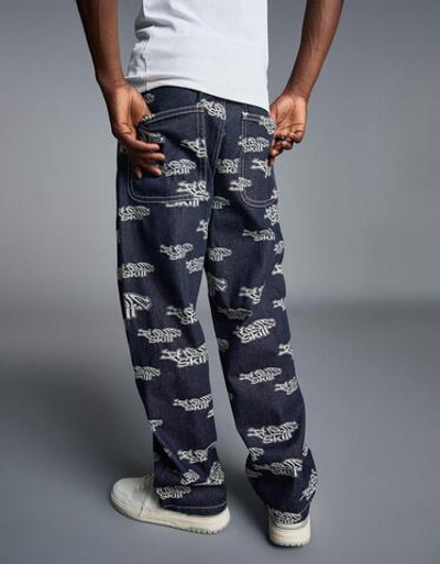 Мужские жаккардовые джинсы - BERSHKA