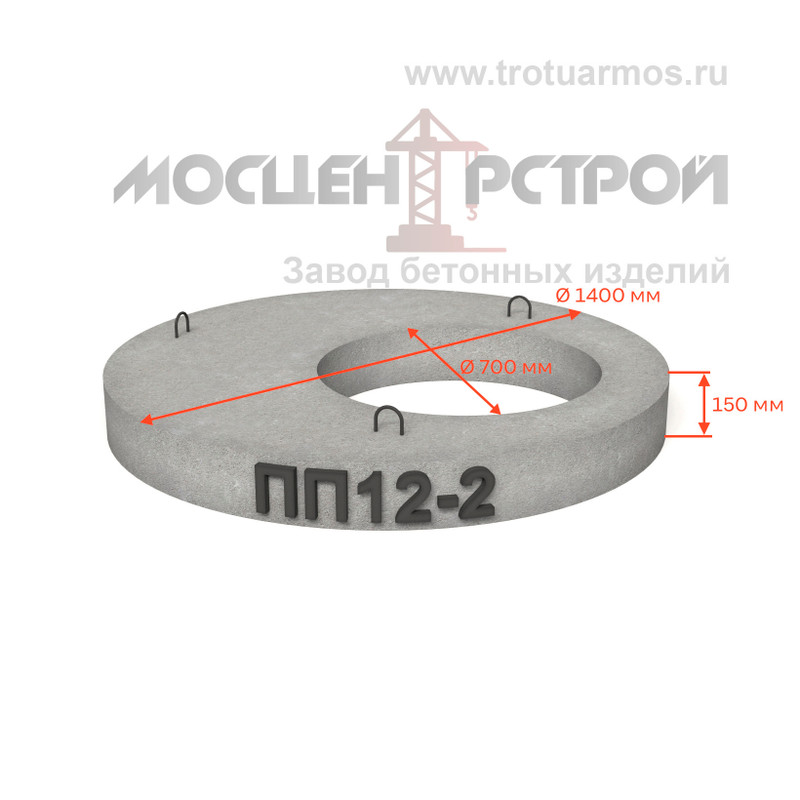 Плита перекрытия колодца ПП12-2