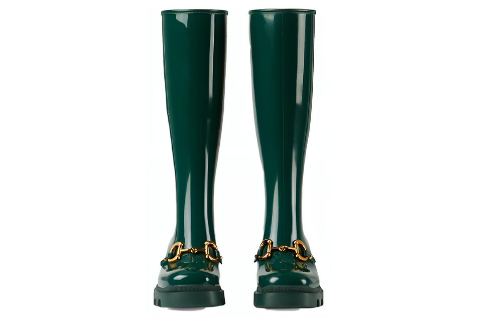 GUCCI Horsebit Knee high Boots Women"s Green