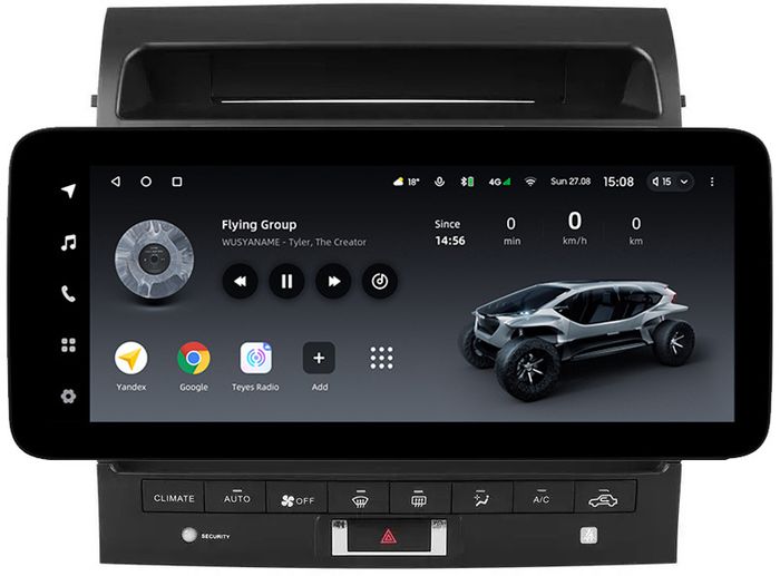 Магнитола для Toyota Land Cruiser 200 2010-2012 (климат на ШГУ) - Teyes LUX ONE ROUND монитор 12.3" 2K QLED на Android 10, Быстрая, CarPlay, 4G SIM-слот