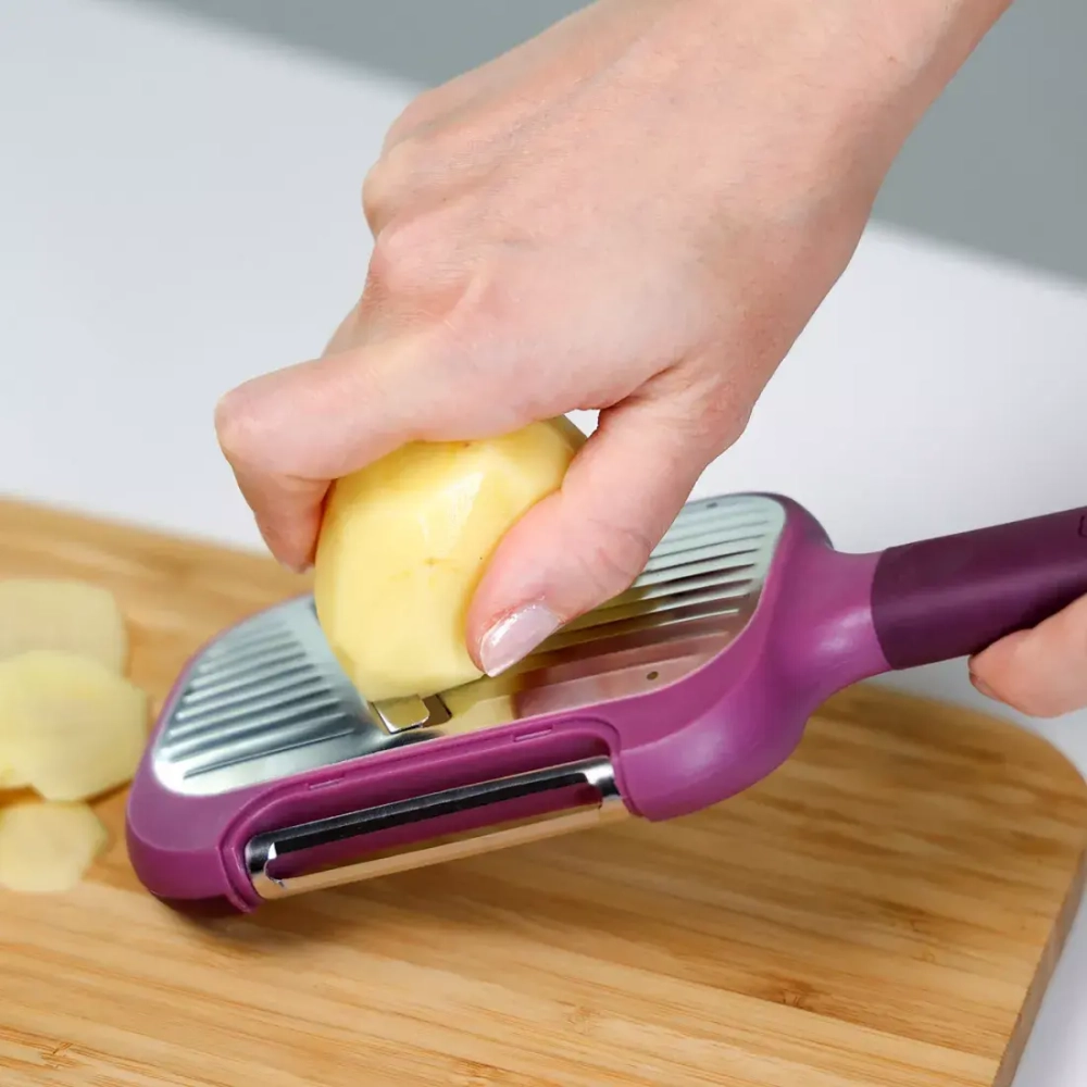 Терка и овощечистка 2-в-1 25см Trebonn Kitchen Tools фиолетовый