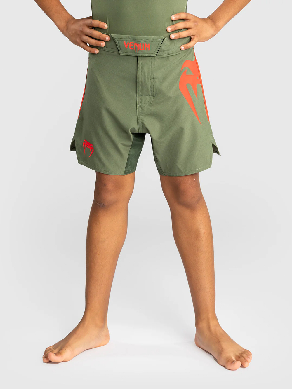 Шорты ММА детские Venum Light Army Green/Orange
